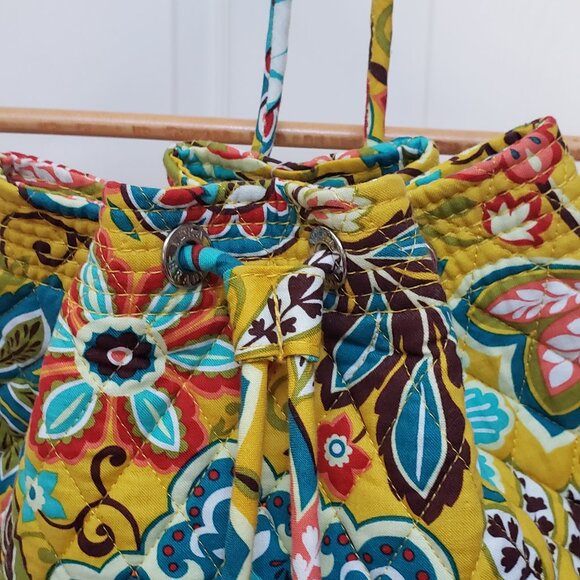 Vera Bradley Provencal Yellow Flower Drawstring Backpack - Picture 7 of 9
